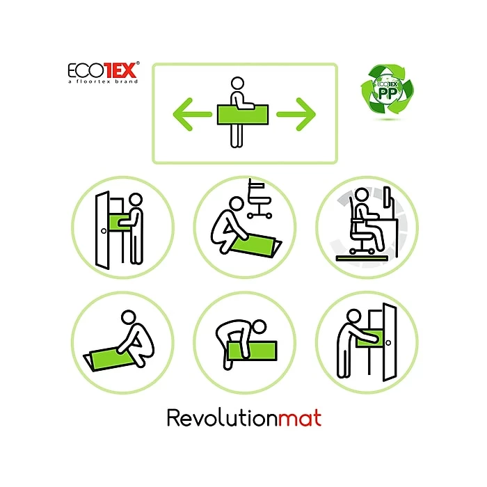 Ecotex Floortex Revolutionmat 46" X 57" Rectangular Chair Mat For Hard Floor, Polypropylene (NCMFLLAC0004) 7 Ecotex Floortex Revolutionmat 46" X 57" Rectangular Chair Mat For Hard Floor, Polypropylene (NCMFLLAC0004) - Image 7