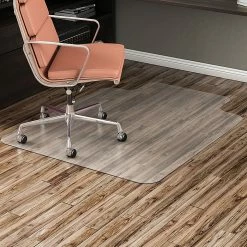 Deflect-O® EconoMat Chairmats For Bare Floors, 45x53" Overall, 25x12" Lip