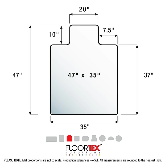 Floortex® Unomat Anti-Slip 35 X 47" Rectangular With Lip Chair Mat For Hard Floors And Carpet Tiles, Polycarbonate (128920LRA) 7 Floortex® Unomat Anti-Slip 35 X 47" Rectangular With Lip Chair Mat For Hard Floors And Carpet Tiles, Polycarbonate (128920LRA) - Image 7