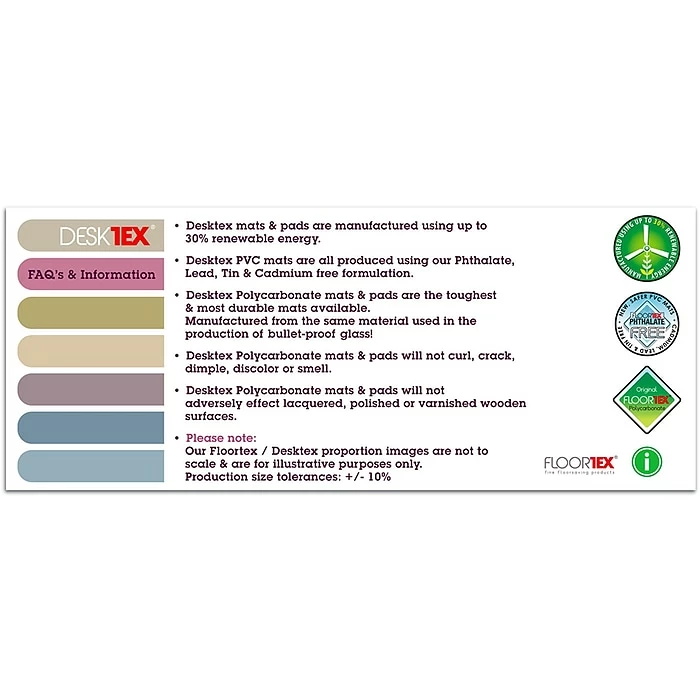 Floortex® Desktex® Anti-Static 12" X 18" Rectangular Desk Pads For Hard Surfaces, Vinyl (FPDE312184RA2) 4 Floortex® Desktex® Anti-Static 12" X 18" Rectangular Desk Pads For Hard Surfaces, Vinyl (FPDE312184RA2) - Image 4