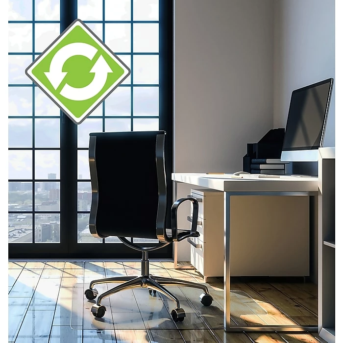 Floortex® Ecotex® Recycled 48" X 51" Rectangular Chair Mat For Hard Floors, Recycled PET (ECO4851LP) 1 Floortex® Ecotex® Recycled 48" X 51" Rectangular Chair Mat For Hard Floors, Recycled PET (ECO4851LP)