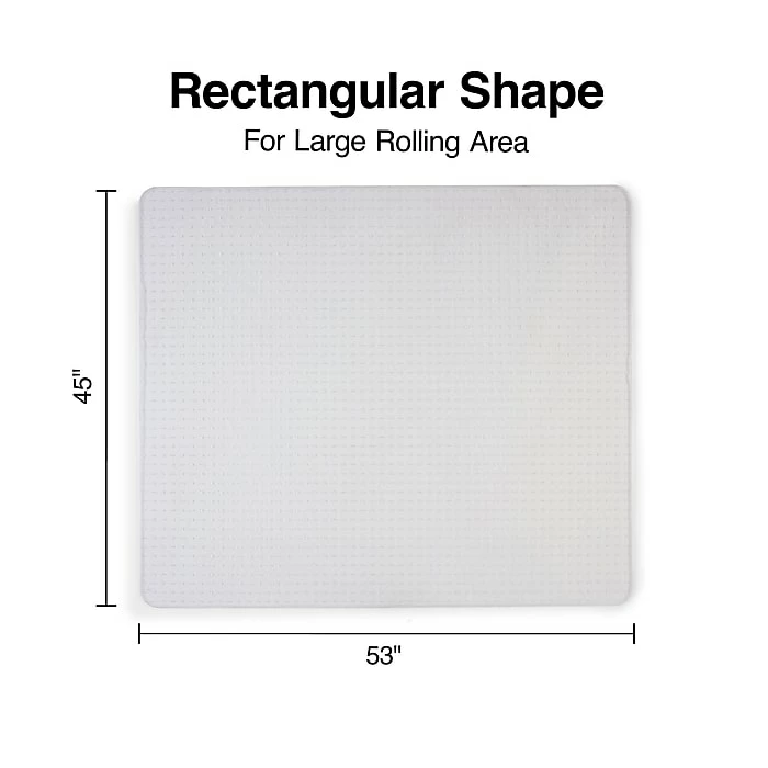 Staples 45" X 53''Low Pile Carpet Chair Mat, Rectangular, Crystal Clear Vinyl (27014-US/CC) 5 Staples 45" X 53''Low Pile Carpet Chair Mat, Rectangular, Crystal Clear Vinyl (27014-US/CC) - Image 5