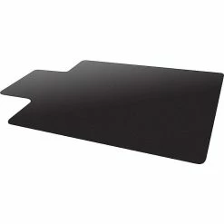 Deflect-O EconoMat 45" X 53'' Rectangular W/Lip Chair Mat For Hard Floor, Vinyl (CM21232BLKCOM)