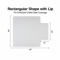 Staples 45" X 53'' BerberMat Low Pile Carpet Chair Mat, Rectangular W/Lip, Crystal Clear Vinyl (20232-CC) -Office Chair Mats Sales Store unnamed file 22