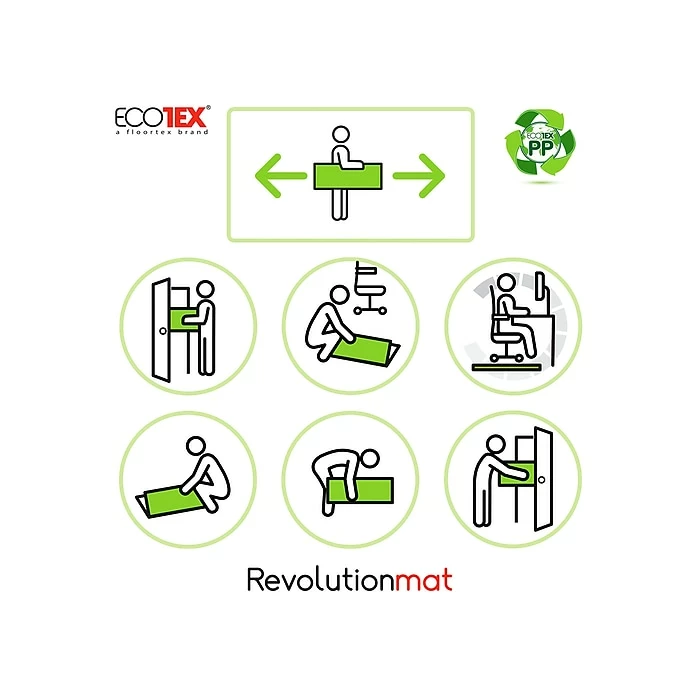 Ecotex Floortex Revolutionmat 45" X 53" Rectangular Chair Mat For Carpet, Polypropylene (NCMFLLGC0003) 8 Ecotex Floortex Revolutionmat 45" X 53" Rectangular Chair Mat For Carpet, Polypropylene (NCMFLLGC0003) - Image 8