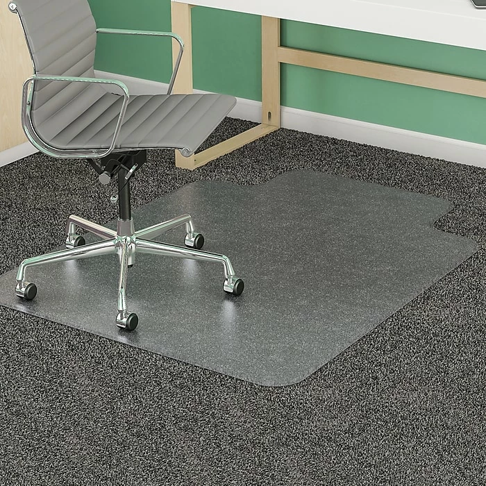 Deflect-O Deflecto Chair 48''x36'' Vinyl Chair Mat For Carpet, Rectangular W/Lip (DEFCM14113COM) 1 Deflect-O Deflecto Chair 48''x36'' Vinyl Chair Mat For Carpet, Rectangular W/Lip (DEFCM14113COM)