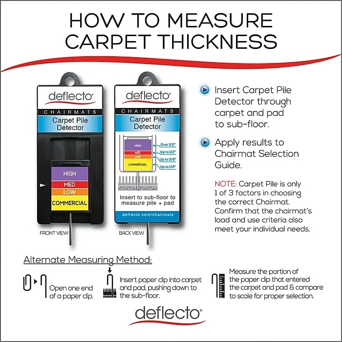 Deflect-O Deflecto Chair 48''x36'' Vinyl Chair Mat For Carpet, Rectangular W/Lip (DEFCM14113COM) 4 Deflect-O Deflecto Chair 48''x36'' Vinyl Chair Mat For Carpet, Rectangular W/Lip (DEFCM14113COM) - Image 4