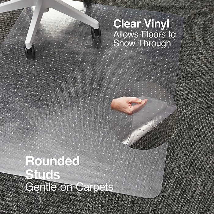 Staples 36" X 48'' Rectangle Chair Mat For Medium Pile Carpet, Vinyl (28591) 3 Staples 36" X 48'' Rectangle Chair Mat For Medium Pile Carpet, Vinyl (28591) - Image 3
