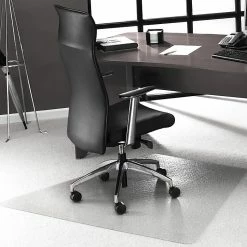 Floortex® Ultimat® 48" X 60" Corner Workstation Chair Mat For Carpets Up To 1/2", Polycarbonate (1115023TR)