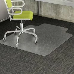 Office Chair Mats Sales Store 17 Deflect-O 48''x36'' Vinyl Chair Mat For Carpet, Rectangular W/Lip (DEFCM13113COM)