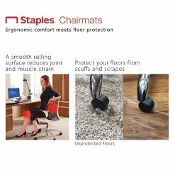 Staples ES ROBBINS® 46" X 60'' Rectangular Carpet & Hard Floor Chair Mat, Vinyl (ESR120321) 12 Staples ES ROBBINS® 46" X 60'' Rectangular Carpet & Hard Floor Chair Mat, Vinyl (ESR120321) -Office Chair Mats Sales Store unnamed file 58
