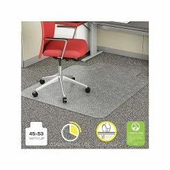 Deflect-O EconoMat 45" X 53'' Rectangular W/Lip Chair Mat For Carpet, Vinyl (CM11232) -Office Chair Mats Sales Store unnamed file 589