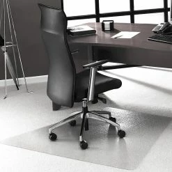 Cleartex Floortex® Advantagemat® 48" X 60" Corner Workstation Chair Mat For Carpets Up To 3/4", Vinyl (1115230TR)