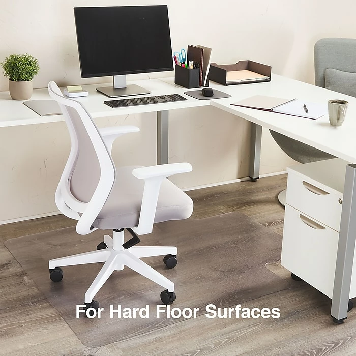 Staples 45" X 53'' Rectangular Hard Floor Chair Mat W/Lip, Clear (20231-CC) 2 Staples 45" X 53'' Rectangular Hard Floor Chair Mat W/Lip, Clear (20231-CC) - Image 2