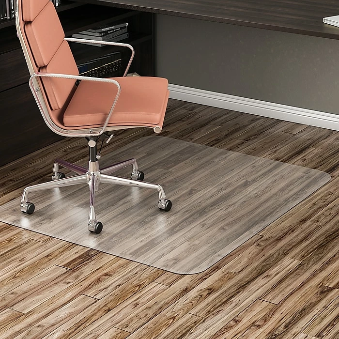 Deflect-O Economat 46" X 60" Chair Mat For Hard Floors, Vinyl (DEFCM2E442FCOM) 1 Deflect-O Economat 46" X 60" Chair Mat For Hard Floors, Vinyl (DEFCM2E442FCOM)