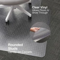 Staples 45" X 53" Rectangular Chair Mat W/Lip For Flat Pile Carpet, Vinyl (20239-CC) -Office Chair Mats Sales Store unnamed file 94