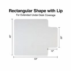 Staples 45" X 53" Rectangular Chair Mat W/Lip For Flat Pile Carpet, Vinyl (20239-CC) -Office Chair Mats Sales Store unnamed file 96