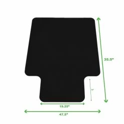 Mind Reader Standard 36" X 48" Rectangular With Lip Chair Mat For Hard Floor, Polypropylene (OFFCMAT-BLK) -Office Chair Mats Sales Store unnamed file 985